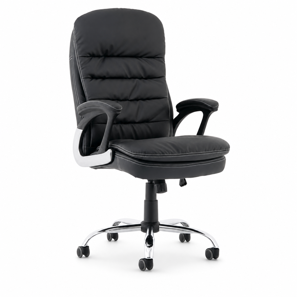 Black High Back Executive Office Chair with Armrests