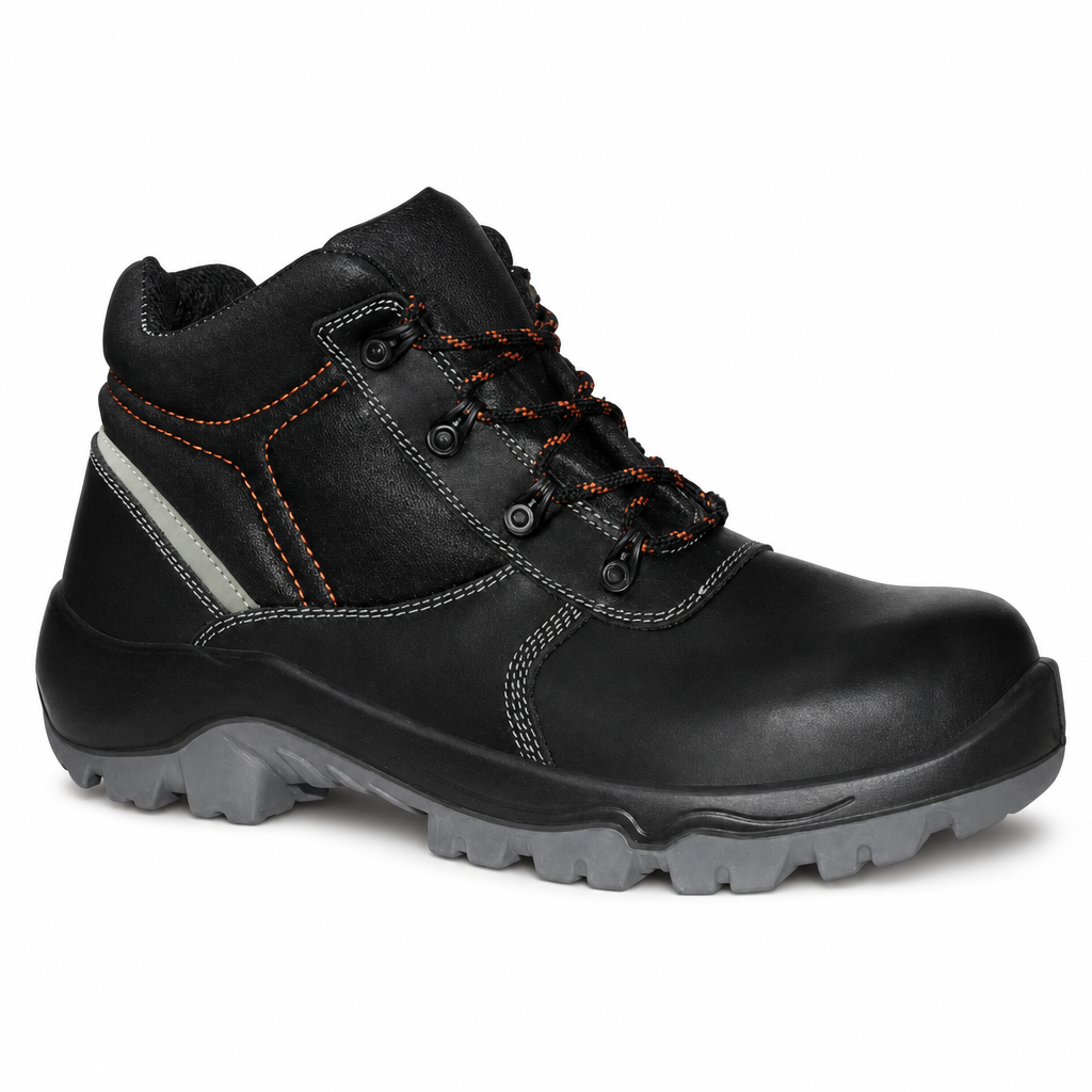 Black High Safety Boots with Composite Toe Cap