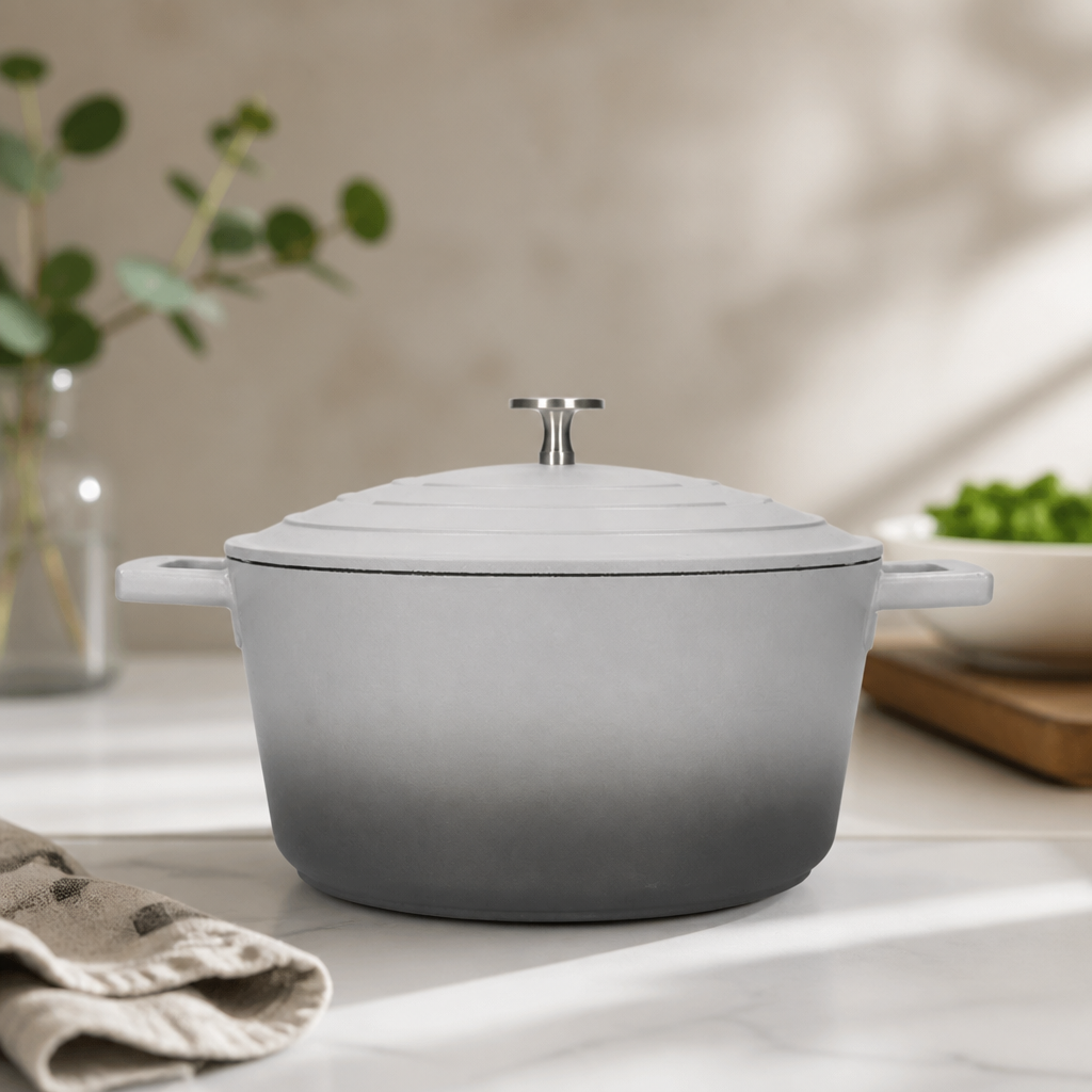 4L Commercial Casserole Dish with Lid - Grey Ombre Finish