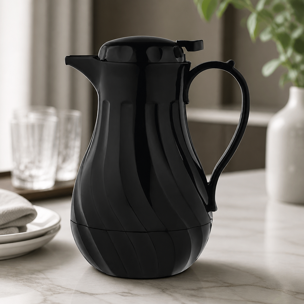 Commercial Insulated Swirl Jug 2L - Black Beverage Dispenser