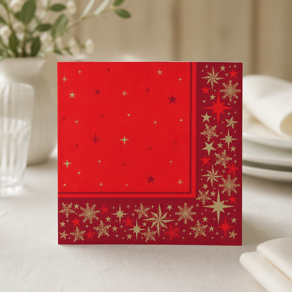 Commercial Disposable Party Napkins Merry & Bright 330mm 1000 Pack