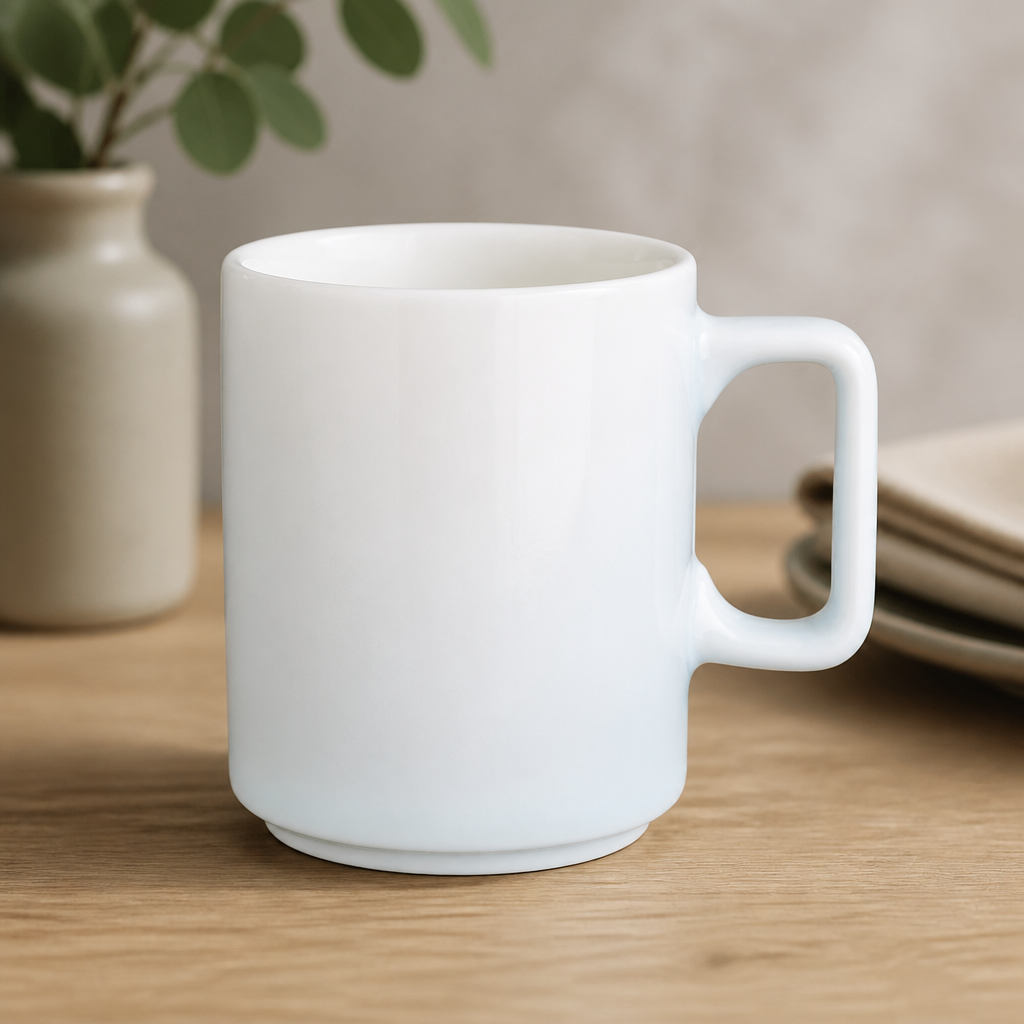 Commercial Tea Cups 230ml Aqua Porcelain 6 Pack