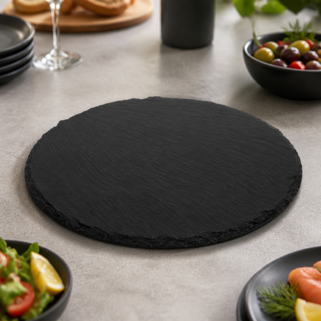 Commercial Slate Revolving Platter 320mm for Catering Events