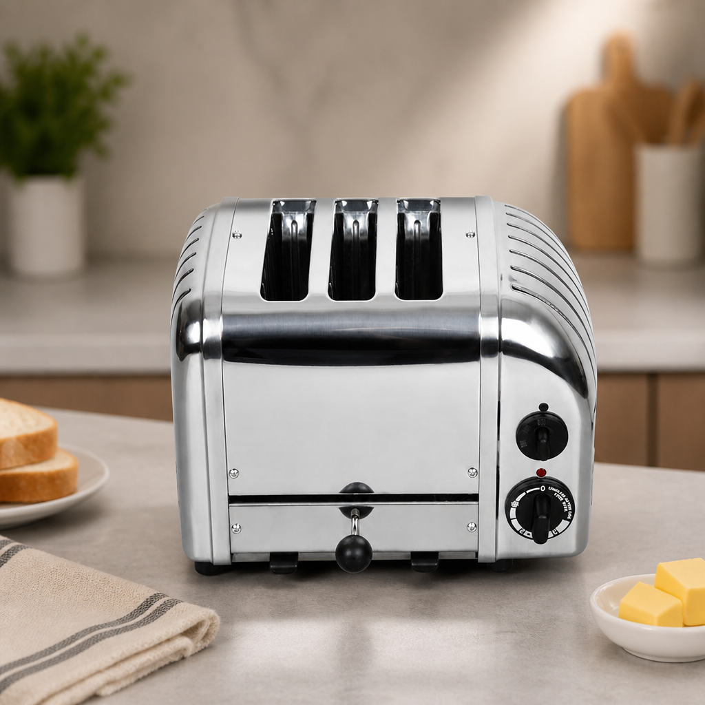 Commercial 3 Slice Toaster with Built-In Timer and Elements