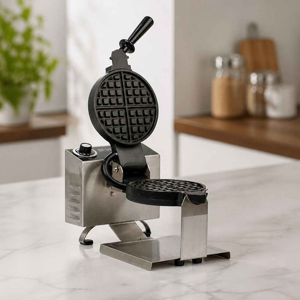 Commercial Skinny Waffle Maker 180x15mm Non-Stick Plates