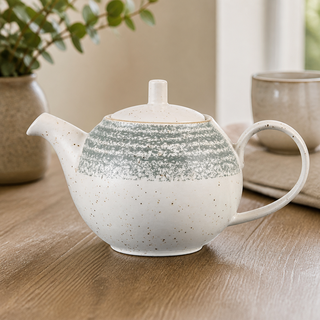 Commercial Stone Grey Teapot 426ml Rustic Design 4 Pack