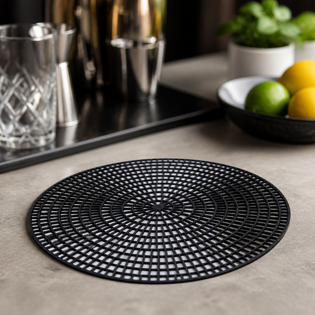 Commercial Non-Slip Bar Mat 310mm Black Plastic Surface