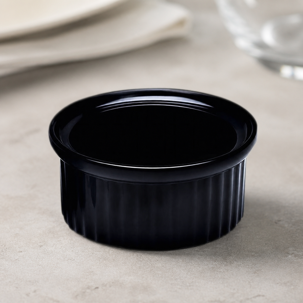 Commercial Melamine Ramekins 60ml Black 12 Pack Tapas Bowls