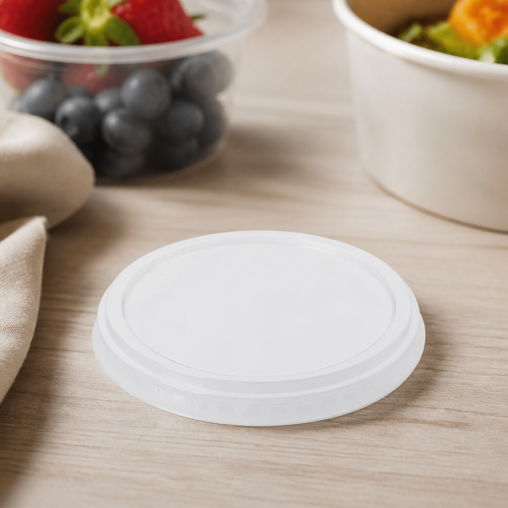 Recyclable rPET Flat Lids for 8/12/16oz Deli Cups 300 Pack