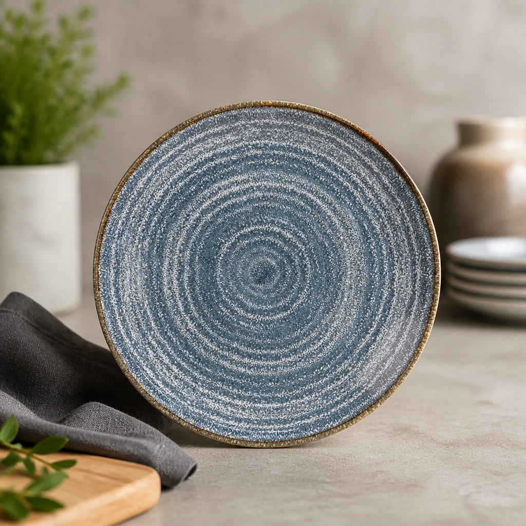 Commercial Coupe Plates 165mm Slate Blue - 12 Pack