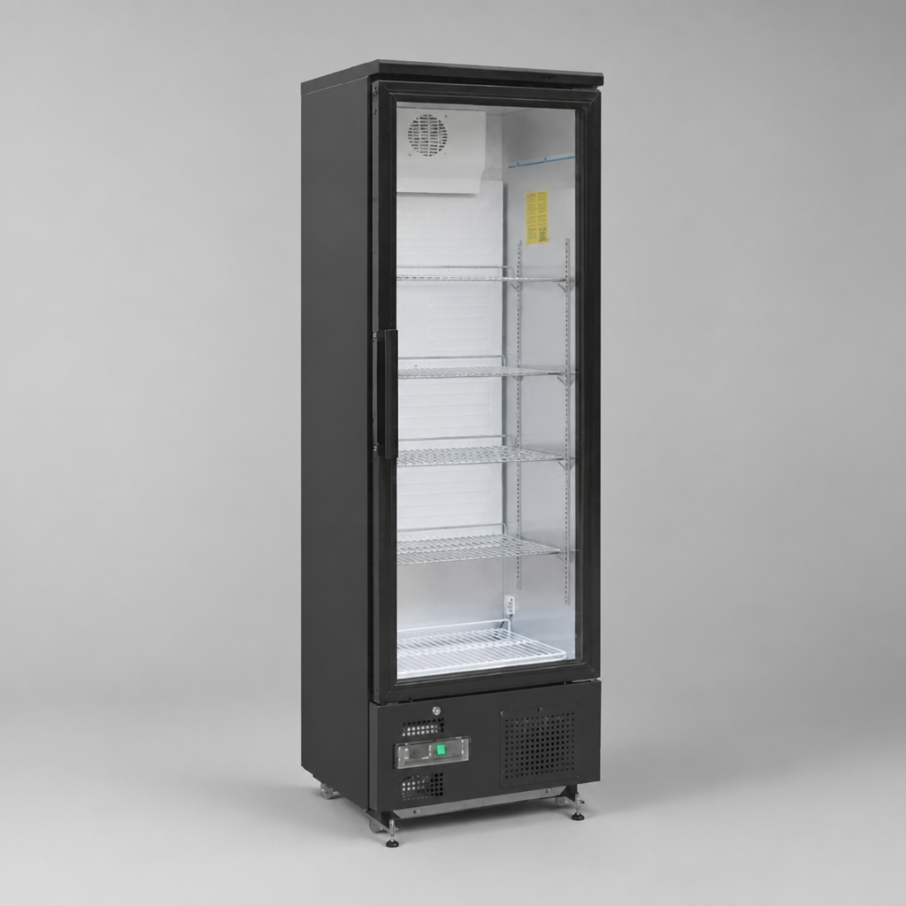 307Ltr Commercial Upright Back Bar Cooler with Hinged Door