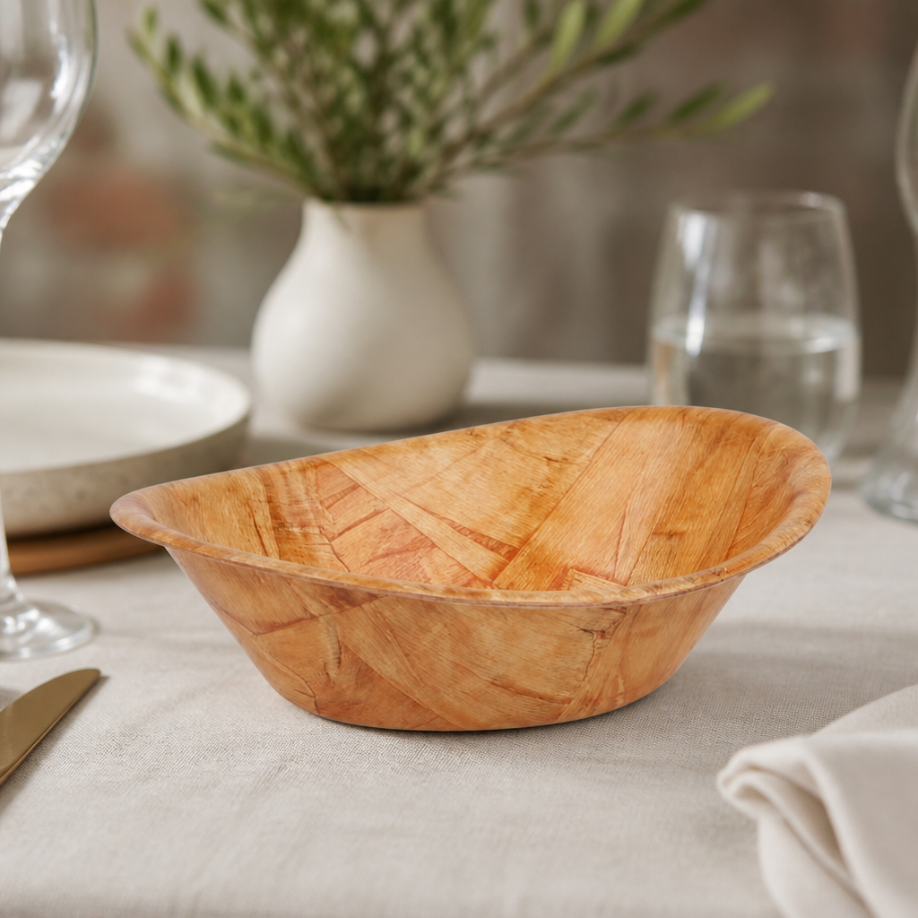 Small Wooden Serving Bowl for Commercial Catering 190x255mm