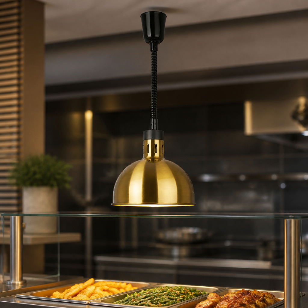 Commercial Retractable Heat Shade for Food Holding - Pale Gold