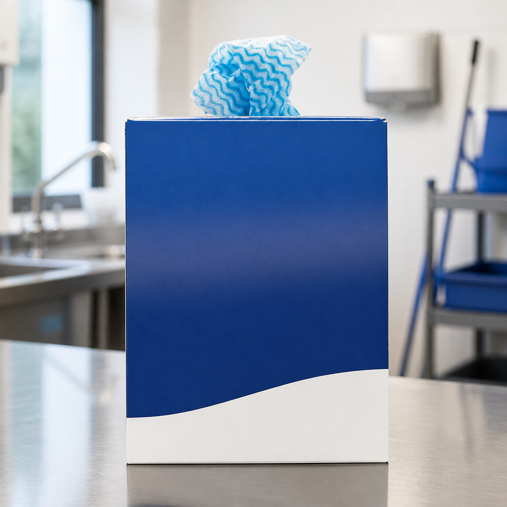 Commercial Antibacterial Cleaning Cloths Blue 200 Pack
