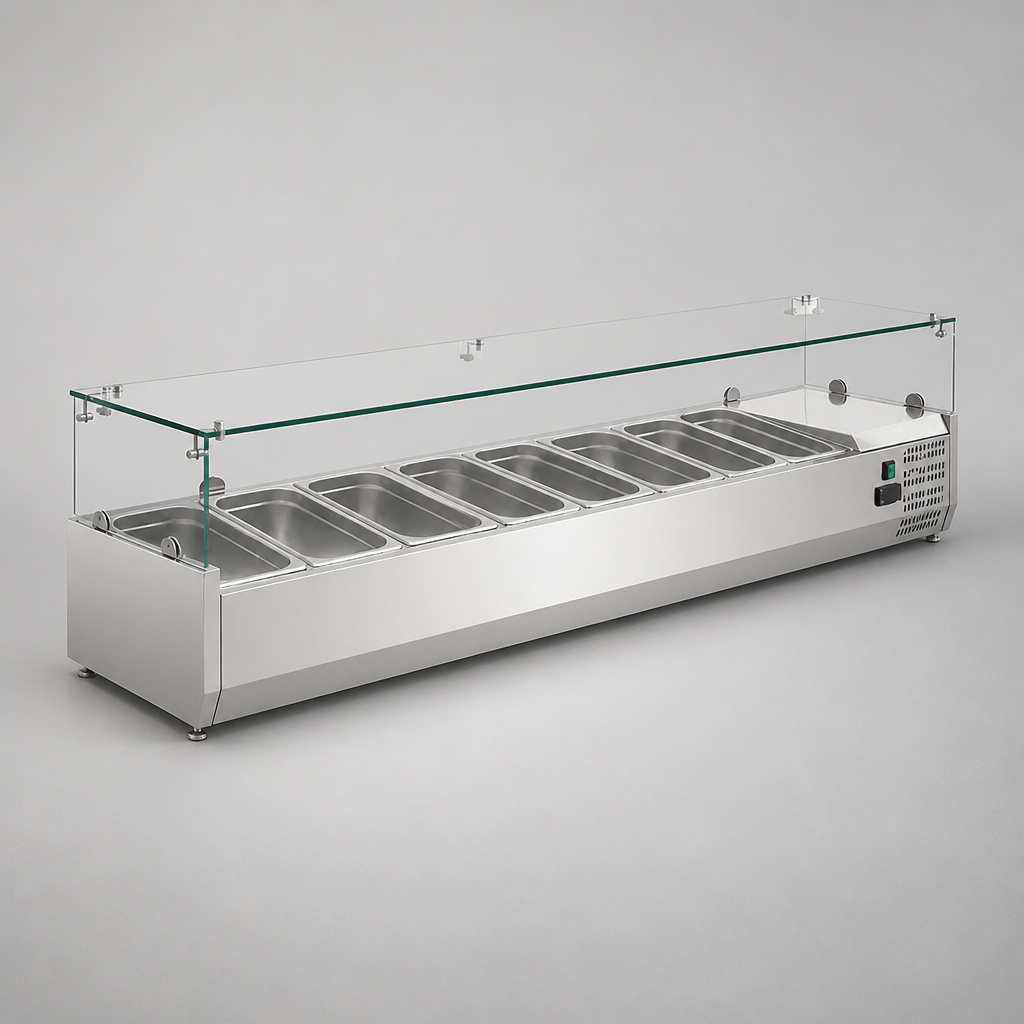 Countertop Prep Fridge with 8x 1/4 GN Pan Capacity