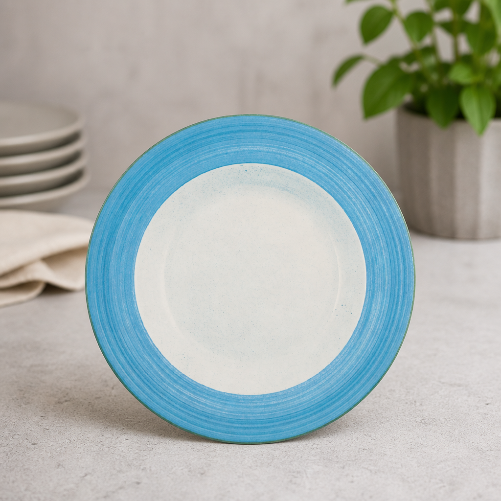 Commercial Porcelain Plates 230mm Blue Slimline 24 Pack