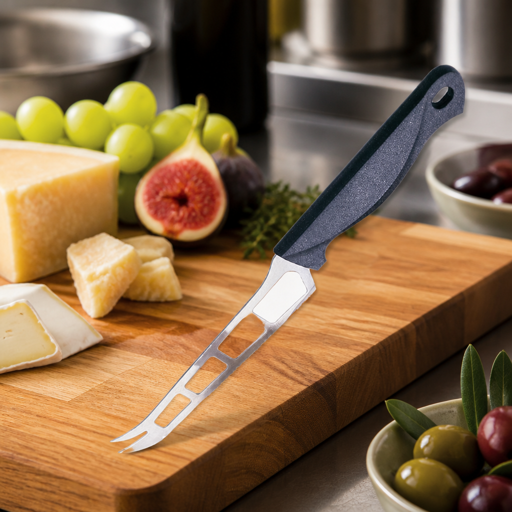 Commercial Cheese Knife 14cm Stainless Steel Blade Black Handle