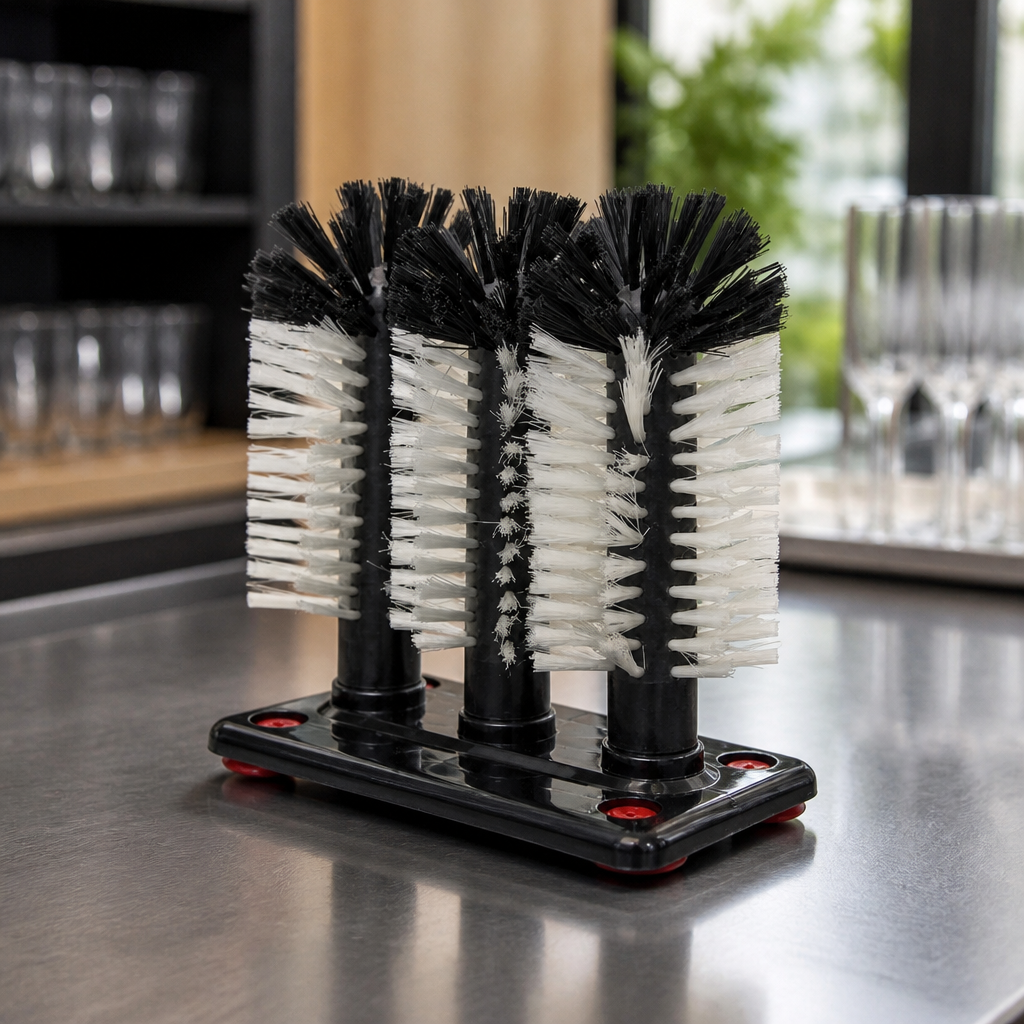 Commercial Three Brush Glass Washer for Efficient Cleaning