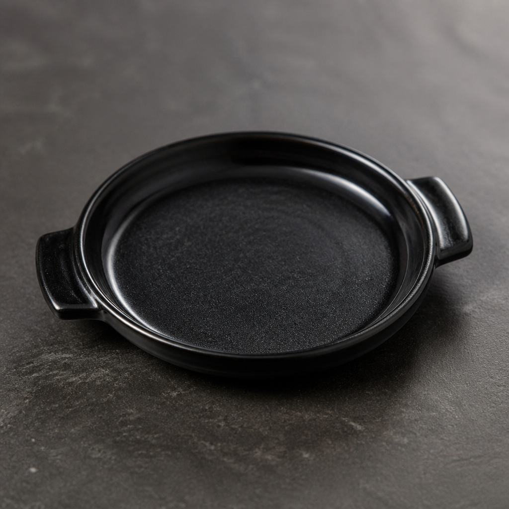 Commercial Black Igneous Stoneware Individual Dishes 140mm 6 Pack