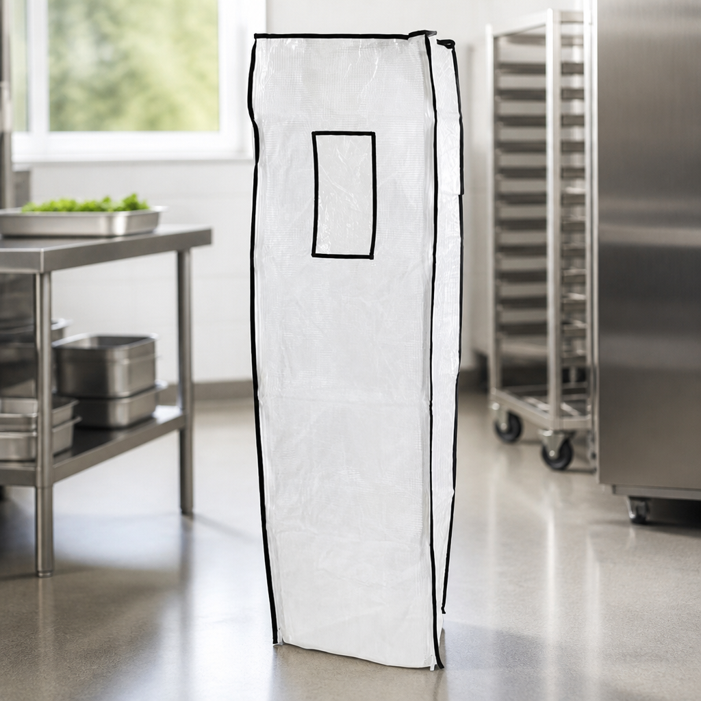 Commercial Food Tray Trolley Cover with Clear View Panel