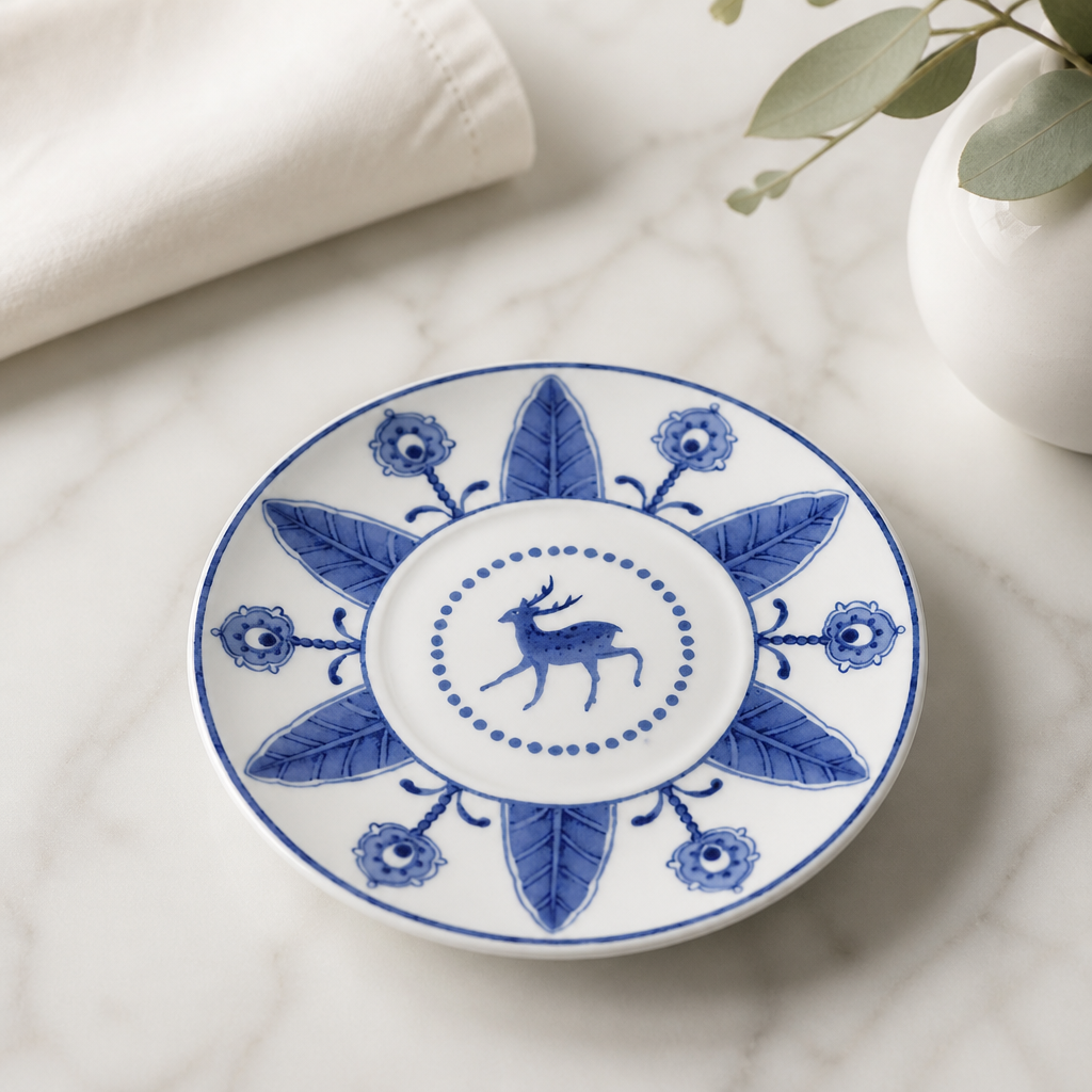 Commercial Espresso Saucers 12 Pack Hand-Decorated Bone China