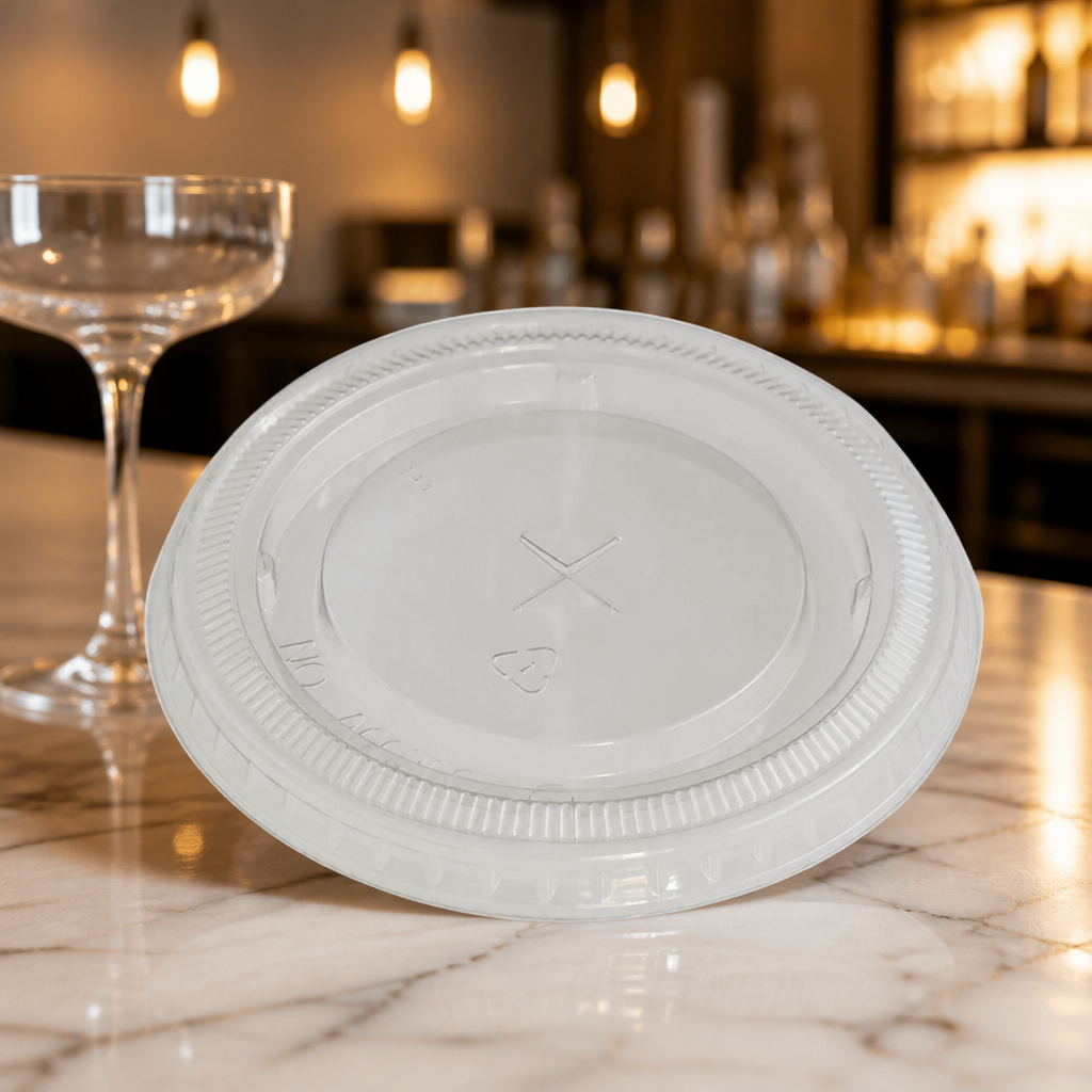 Clear rPET Flat Lids for 12/16oz Disposable Cups 1000 Pack