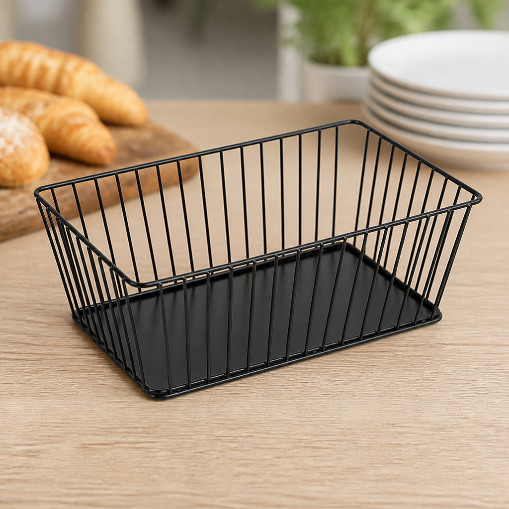 Commercial Wire Food Display Tray Rectangular 280x180x100mm