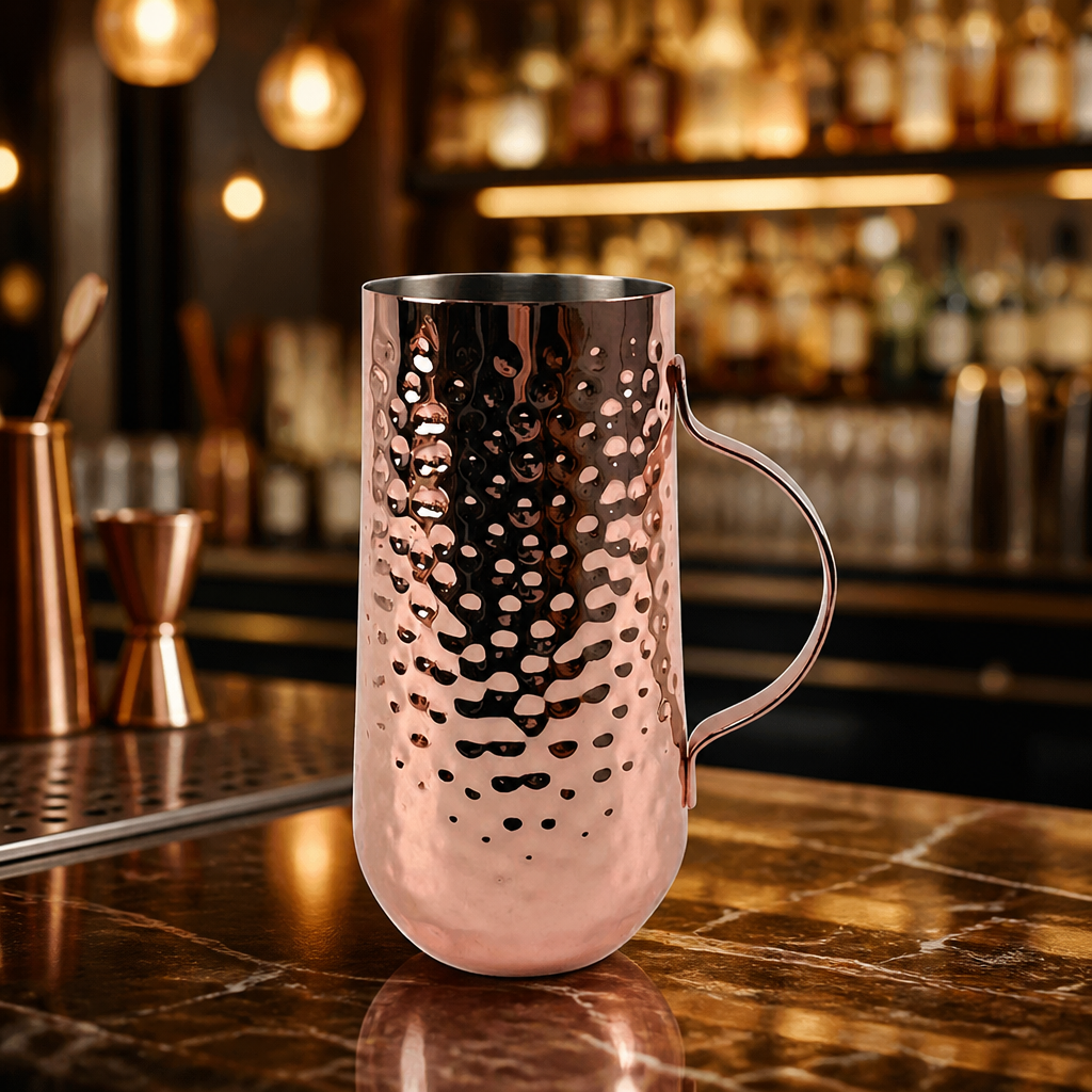450ml Copper-Plated Hammered Metal Mug for Cocktails