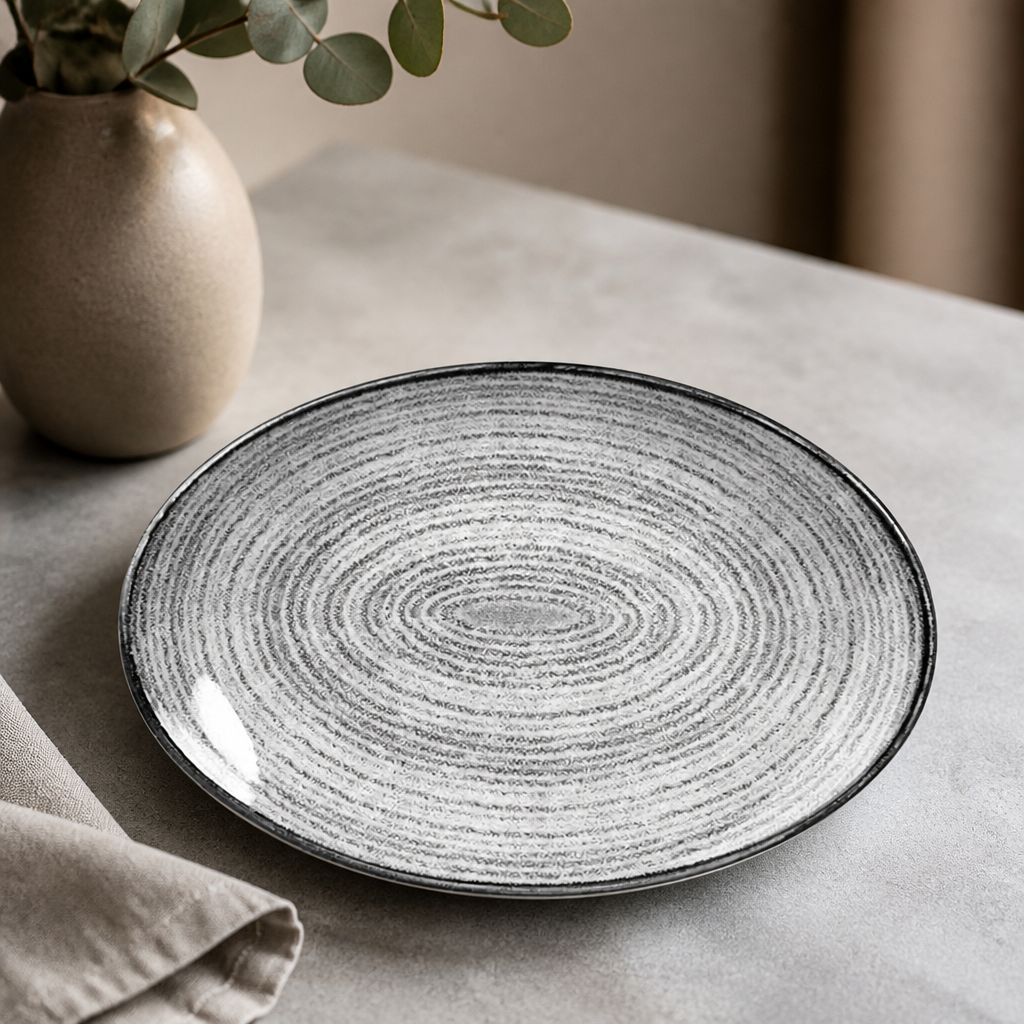 Commercial Oval Coupe Plates 317 x 255mm Stone Grey 12 Pack