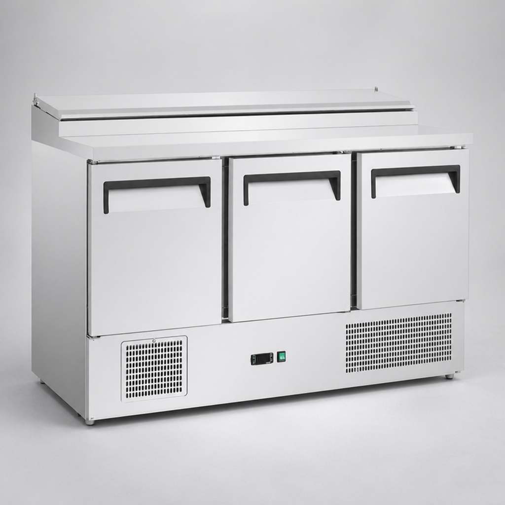 390L Commercial Saladette Prep Counter Fridge with GN Topper
