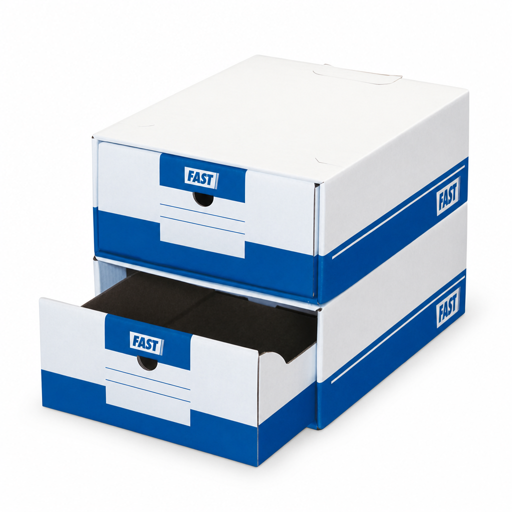 Cardboard Archive Box with Drawer