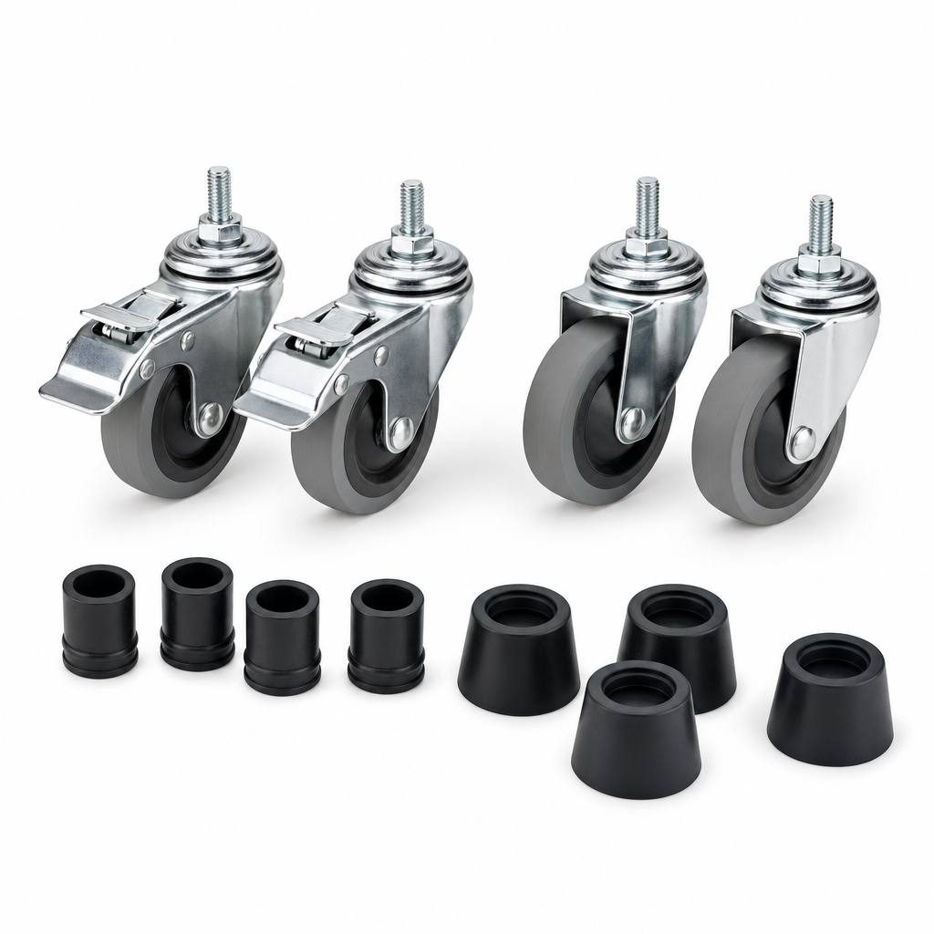 Castors and Rubber Bumpers for Wire Shelving Bays