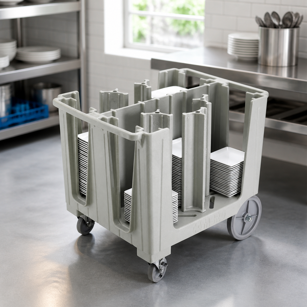 Commercial Dishwasher Racking Trolley with Adjustable Dividers