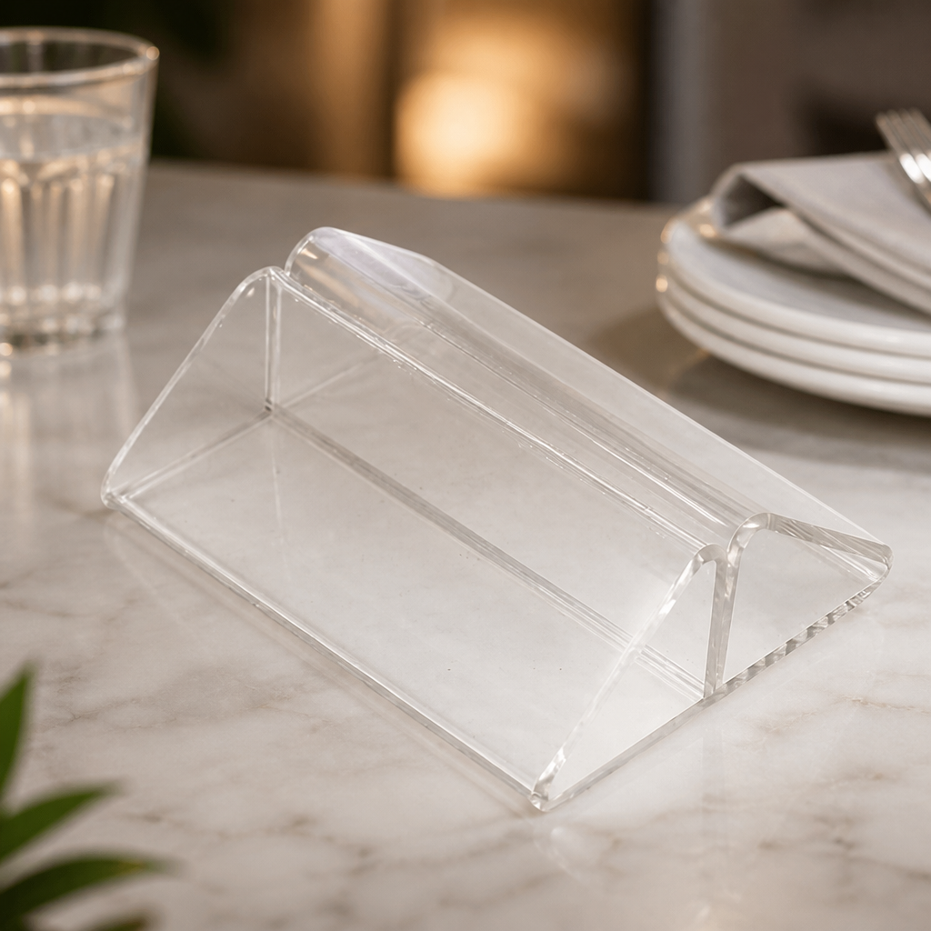 Acrylic Triangle Menu Holder for Sheets - Commercial Use
