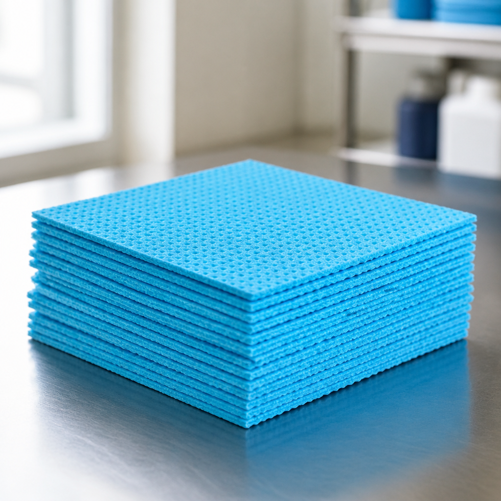 Commercial Cleaning Cloths Pack of 10 Blue Scourers and Sponges
