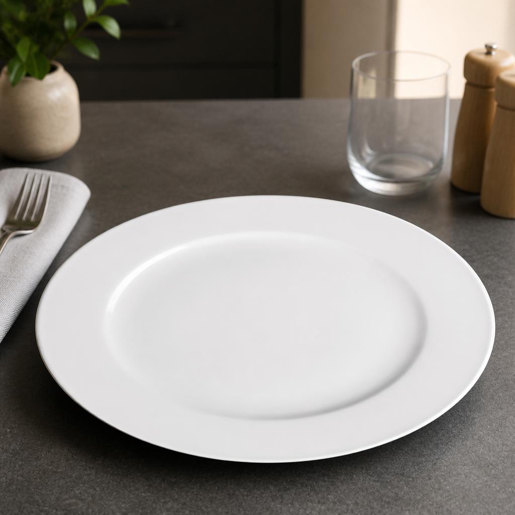 Classic White Wide Rim Plates 310mm (12 Pack)