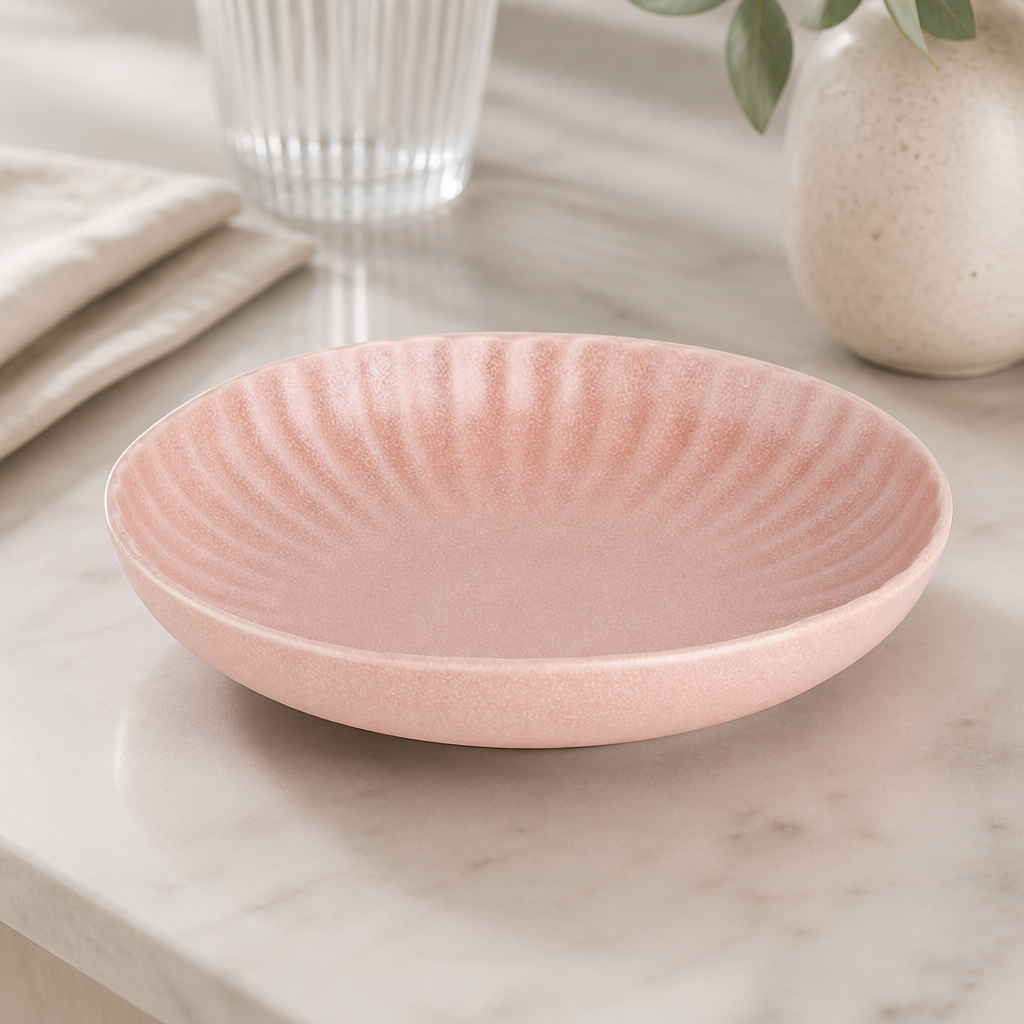 Commercial Deep Pasta Bowls 220mm Peach Porcelain 6 Pack