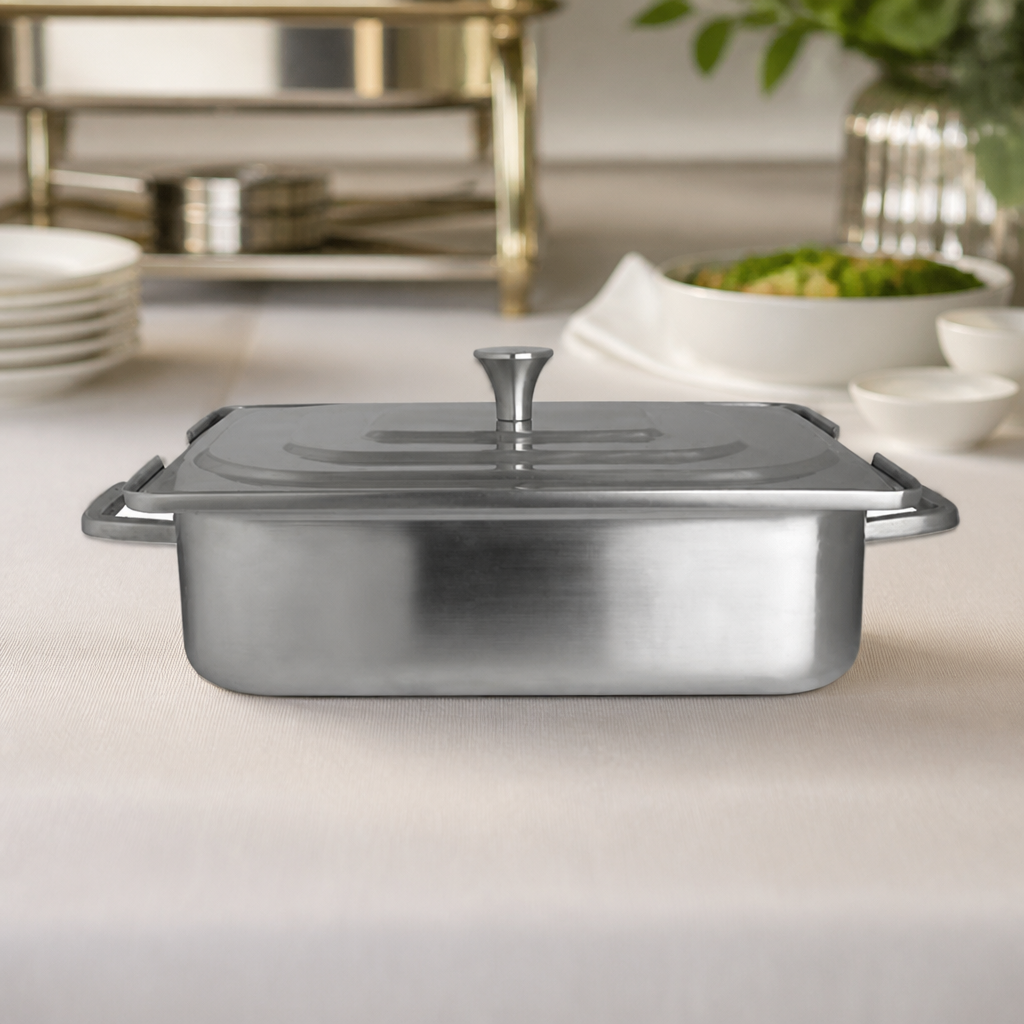 3.8L Commercial Brushed Stainless Steel Rectangle Chafer Dish