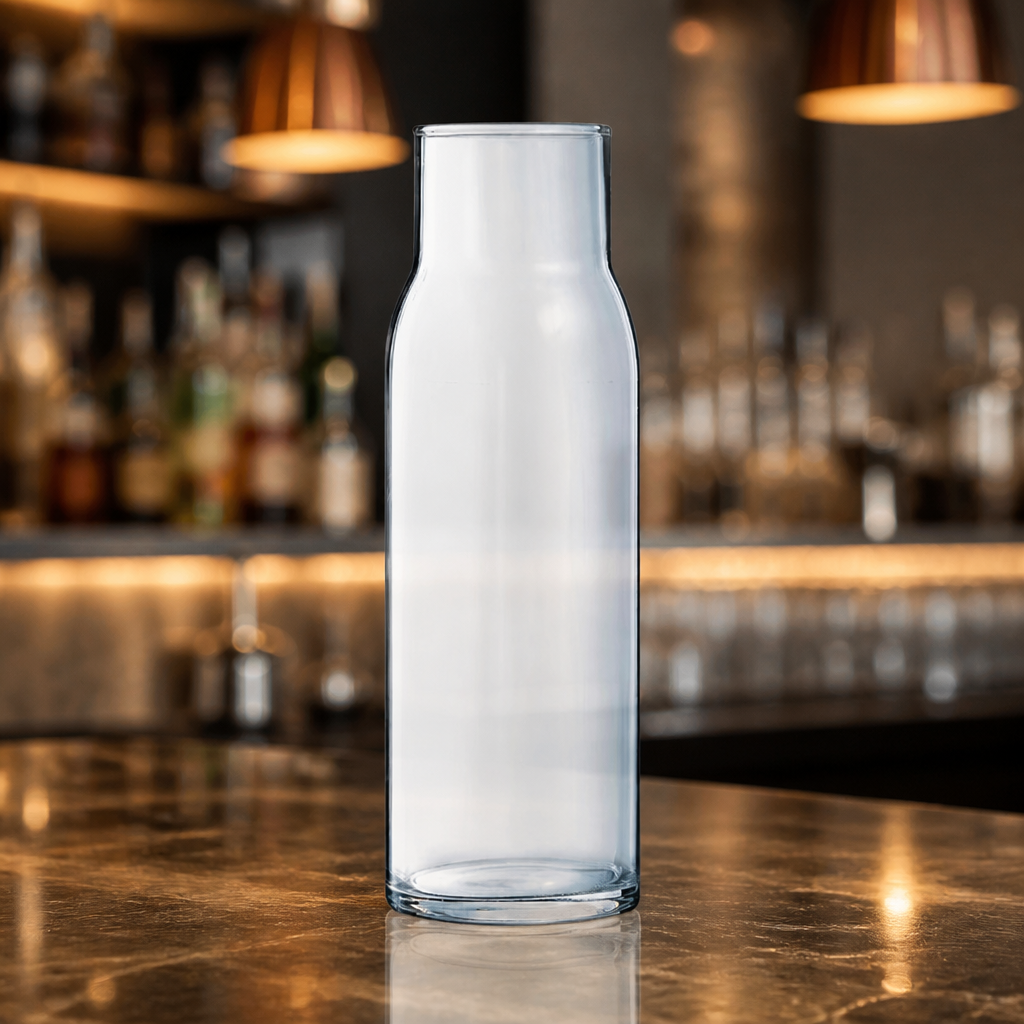 1Ltr Commercial Carafe Set of 6 - Clear Soda Lime Glass