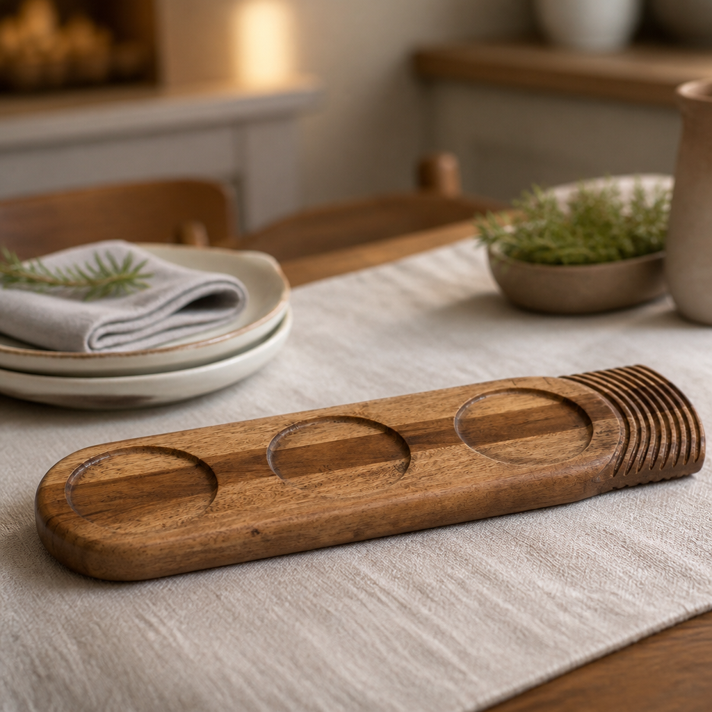 Large Wooden Serving Boards 480mm - 4 Pack Commercial Trivets