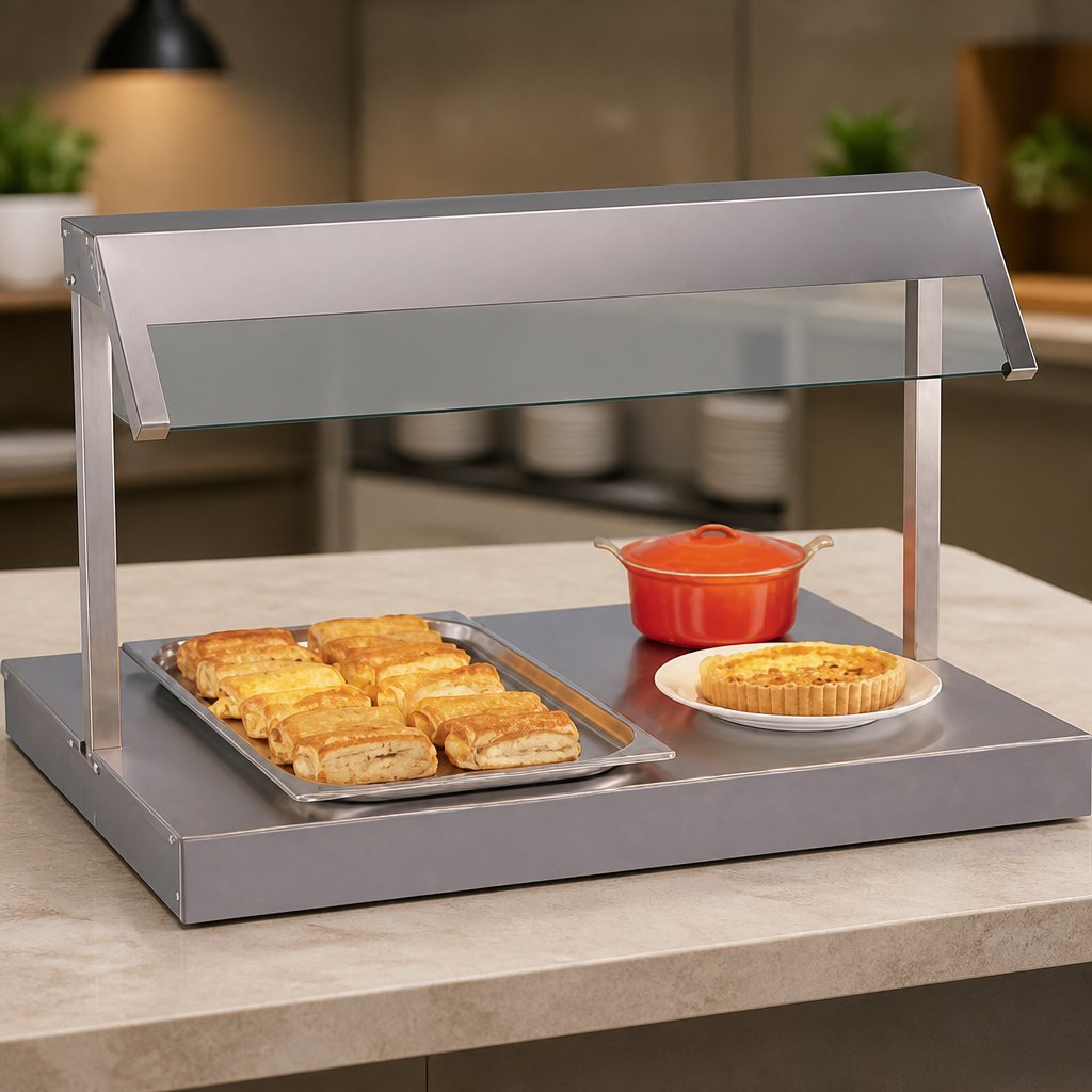 Commercial Electric Food Warmer with Sneeze Screen 20L Capacity
