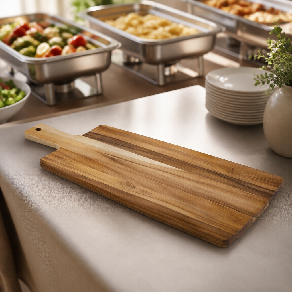 Wooden Chopping Board 480x190x15mm Antimicrobial Surface