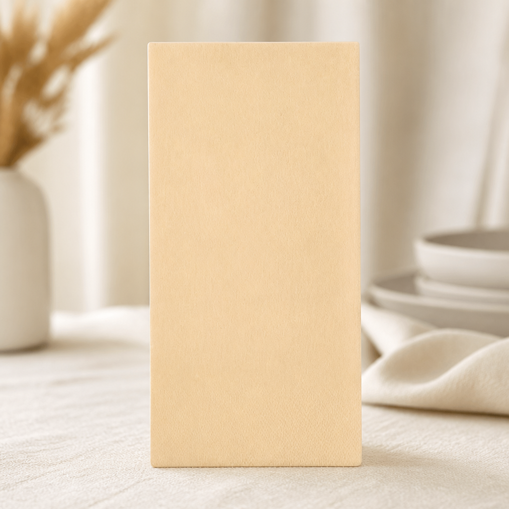 Cream Recyclable Dinner Napkins 40x40cm 3ply 1/8 Fold 1000 Pack