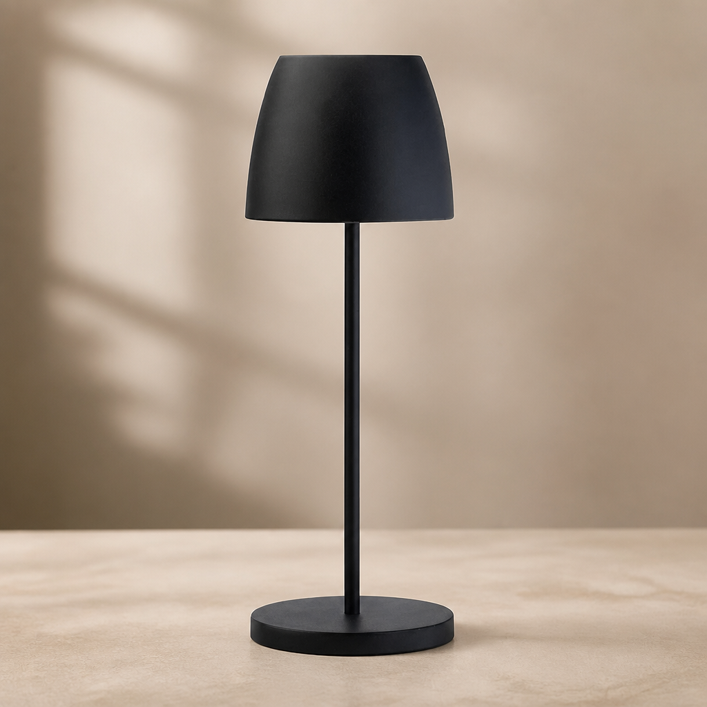 Commercial Cordless Table Lamp 300mm Black USB Charging Base
