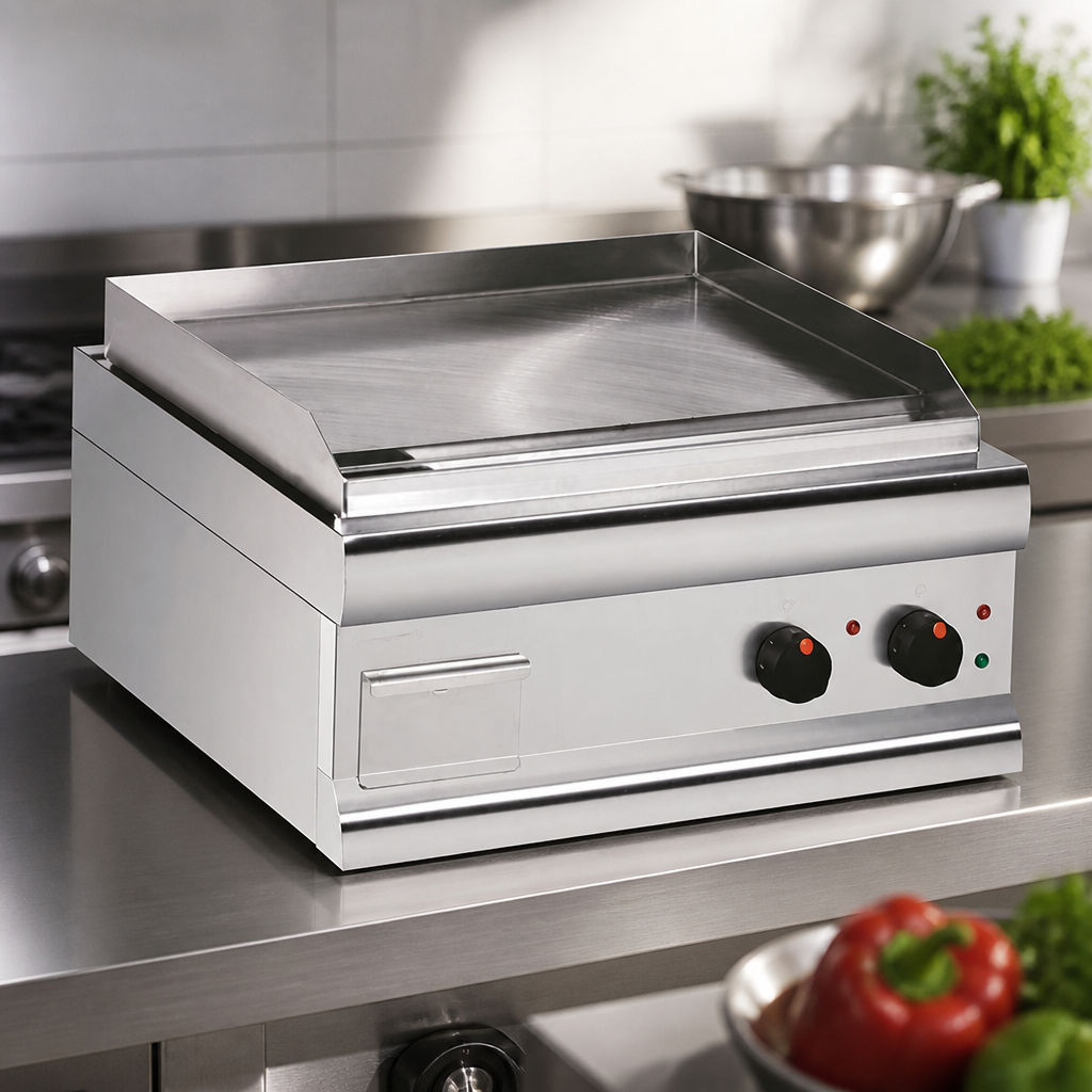 600mm Commercial Electric Griddle Dual Zone Steel Plate