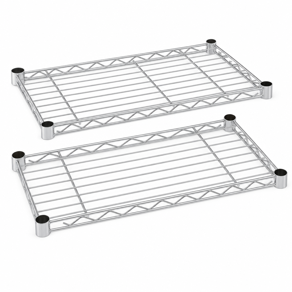 Chrome Wire Literature Display Shelving Extra Shelves Pack of 2