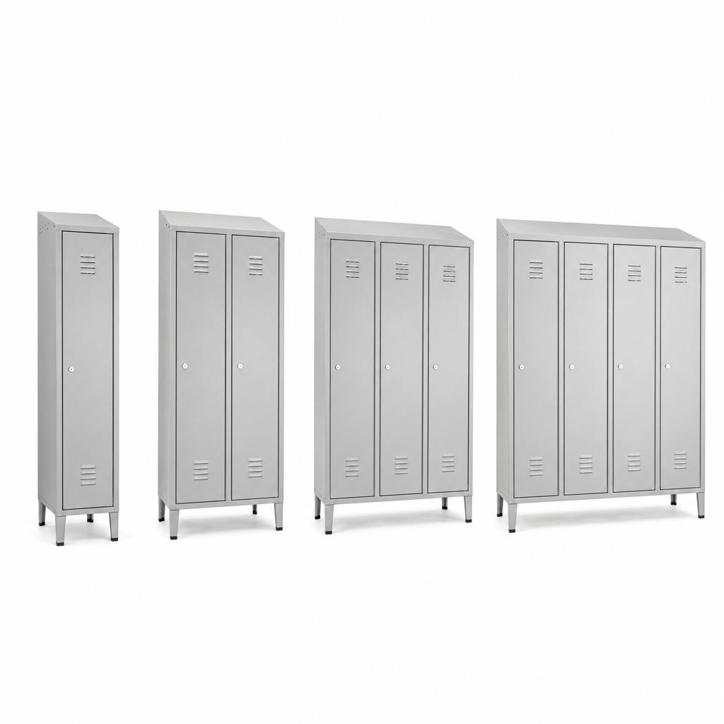 Clean and Dirty Metal Storage Lockers on Feet, 1–4 Columns