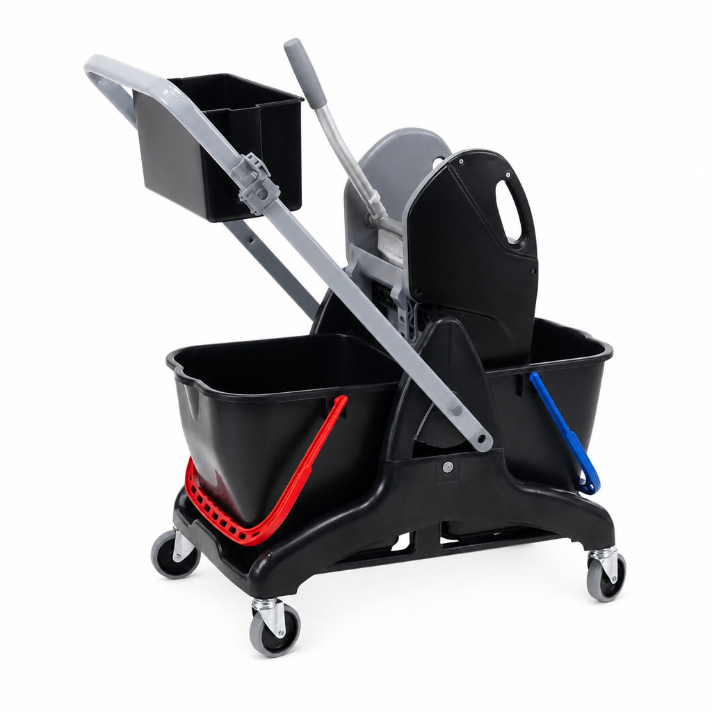 Cleaning Trolley with Press and Twin 15L Buckets
