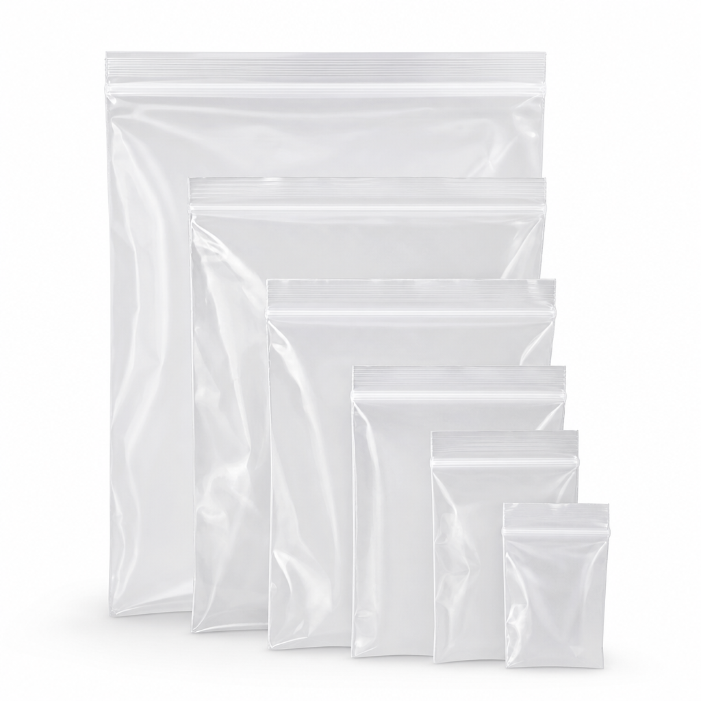 Clear Plastic Resealable Zipper Lock Bags 60-250mm