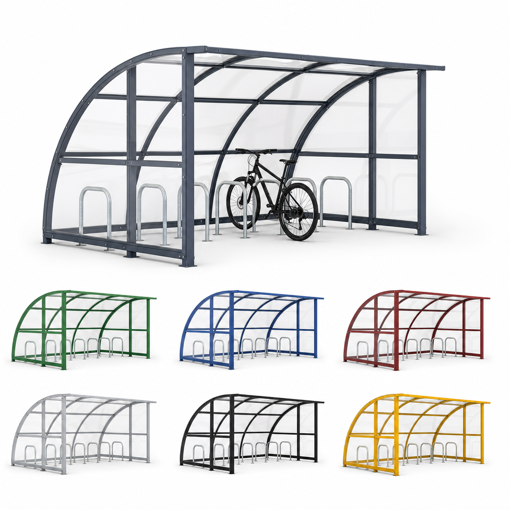 Clear View Cycle Shelters with Colour Options